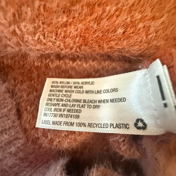 Art Class Girls XL 14/16 Pink Rust Floral Fuzzy Cropped Cardigan Sweater - Picture 2 of 7